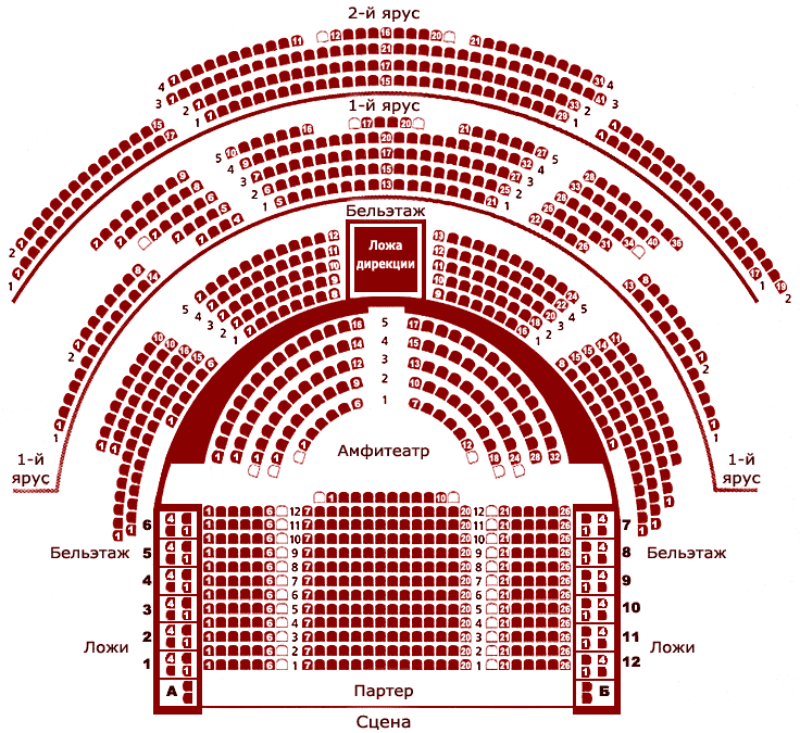 Схема зала театр Маяковского Москва 🎭